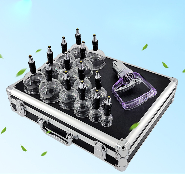 HUIYING 14 Cups Glass Traditional Chinese Vacuum Cupping Therapy