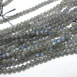 天然华而不实的巴西拉布拉长石光滑圆珠，用于珠宝制作