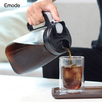 Ensemble cadeau de Noël en gros : Cafetière à infusion froide avec 2 tasses à rayures verticales, carafe à café Tritan de 2000 ml avec filtre en acier inoxydable 304