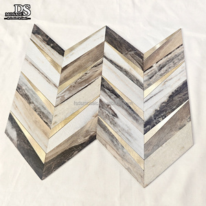 Chevrons bricolage mosaïque carrelage métal peler et coller mur cuisine carrelage aluminium auto-adhésif mosaïque - Product Image 1