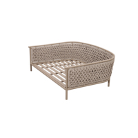 Canapé d'extérieur deux places en corde et aluminium avec coussin épais pour patio de villa de campagne résidentielle de loisirs