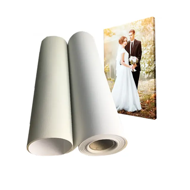 Aoli Canvas Roll Painting Semi Glossy Polycoton Polyester Canvas Roll Voor Afdrukken Katoen Canvas White Roll