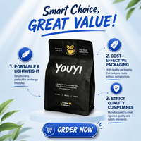 Bolsa de Café con Fondo Plano YOUYI, de Aluminio, con Válvula Unidireccional, a Prueba de Humedad, con Cierre Hermético, Apta para Alimentos, Libre de BPA