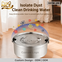 NicePets Bol à eau flottant en acier inoxydable pour animaux de compagnie |   Anti-éclaboussures, anti-poussière, sans mouilleur bec |   Bol à eau pour chien et chat, capacité 3,2 L