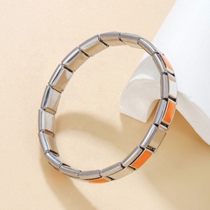 Jewelry New Arrival Stainless Steel Italian Elastic <b>Stretch</b> Adjustable Flower Couple <b>Bracelet</b> for Women - Product Image 4