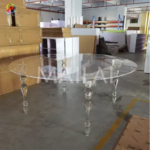 Supplier sale acrylic round table outdoor transparent dining table for wedding