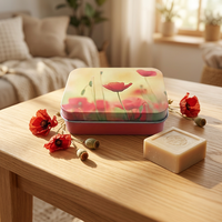 Boîte en métal rectangulaire à couvercle articulé pour savon, emballage cadeau, conteneur de voyage, souvenir, boîte de rangement pour cadeaux