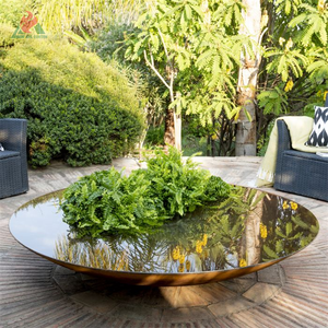 Foyer en acier corten <span class=keywords><strong>de</strong></span> 100x100cm, fosse <span class=keywords><strong>de</strong></span> feu et bol d'eau - Product Image 1