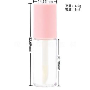 Mini tubes de gloss à lèvres 3ml rose et noir, emballage cosmétique pour distributeurs d'échantillons de maquillage - Product Image 2
