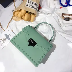 Lehçe Bolso Mujer Cuero renkli Pvc bayan çanta jöle omuz çantası şeker lüks