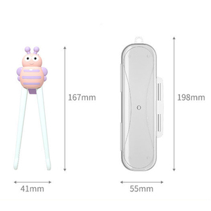 Baguettes d'apprentissage pour bébé en forme d'abeille, avec rebond automatique pour l'apprentissage <span class=keywords><strong>de</strong></span> la position des doigts, sans BPA, pour tout-petits - Product Image 2