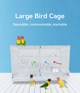 Vente en gros de volière de luxe noir acier métal fer canari perruche pinson animal de compagnie grand perroquet amour cage à oiseaux à vendre - Product Image 2