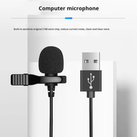 USB-Lavalier-Mikrofon für Computer, Laptop, Live-Streaming, Online-Unterricht, Aufnahmen, Besprechungen, Notizen, Omnidirektional, Mini
