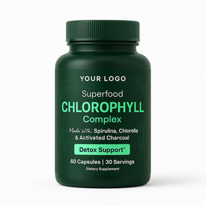 Compléments de chlorophylle naturelle avec spiruline, chlorelle, <span class=keywords><strong>charbon</strong></span> actif, sans soja, adapté au régime cétogène - Product Image 1