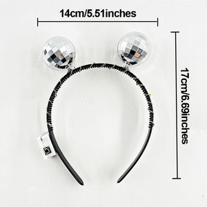 Cool Cyberpunk <strong>Disco</strong> <strong>Ball</strong> <strong>Headband</strong> Glowing Luminous Hair Hoop for Night Club Music Festival Party Decorations - Product Image 6