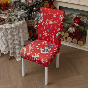 New Art Deco Christmas <b>Chair</b> <b>Covers</b> & Festive Tablecloth Decorative Dining Elastic Back Multi-piece Package Milk-Silk - Product Image 2