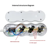 Multiprise à 3 prises avec interrupteur, norme européenne 16A AC250V, sécurité enfant CE, ABS, 1,5 m, usage domestique et commercial