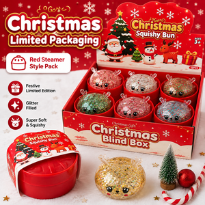 Christmas Limited Edition Glitter Reindeer Squishy Toy with Red Steamer Style <b>Pack</b> Soft Stress Relief Sensory <b>Fidget</b> Gift - Product Image 2