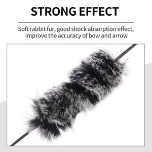 Lot de 2 silencieux de corde de tir à l'arc en poils de lapin, amortisseur léger pour accessoires de tir à l'arc recurve et longbow - Product Image 5