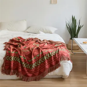 豪华棉扔毯沙发家居装饰厚扔宴会北欧风格带流苏的毯子