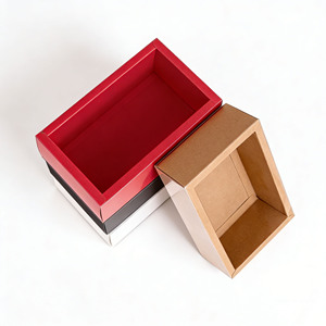 Scatola Vuota per Imballaggio in Carta Kraft/Bianca/<span class=keywords><strong>Nera</strong></span>+Trasparente, Riciclabile e Personalizzabile per Cosmetici, Vestiti, Calze, Tè - Product Image 1