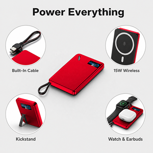 QSF 15W <span class=keywords><strong>Batterie</strong></span> <span class=keywords><strong>Externe</strong></span> Magnétique Sans Fil 5000mAh <span class=keywords><strong>10000mAh</strong></span>, Chargeur Portable Mince en Métal pour Vente en Gros - Product Image 2