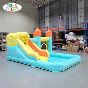 บ้านปราสาทเป่าลมพร้อมสไลด์และหลุมลูกบอลอุปกรณ์สำหรับเล่นในเชิงพาณิชย์แบบนุ่มปรับแต่งได้จากโรงงาน - Product Image 4