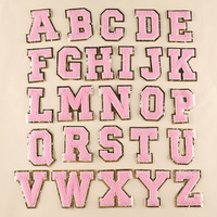 Parches de letras y números del alfabeto bordados a mano, coloridos, de moda, para planchar en tela vaquera, para sombreros