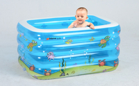 Piscine gonflable à 4 anneaux de forme carrée pour bébé, vente en gros à usage domestique
