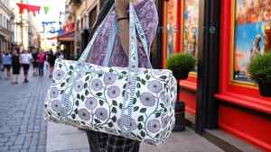 Sac de voyage matelassé en coton fait main, léger, durable, élégant, pratique, grande capacité, pour usage quotidien - Product Image 3