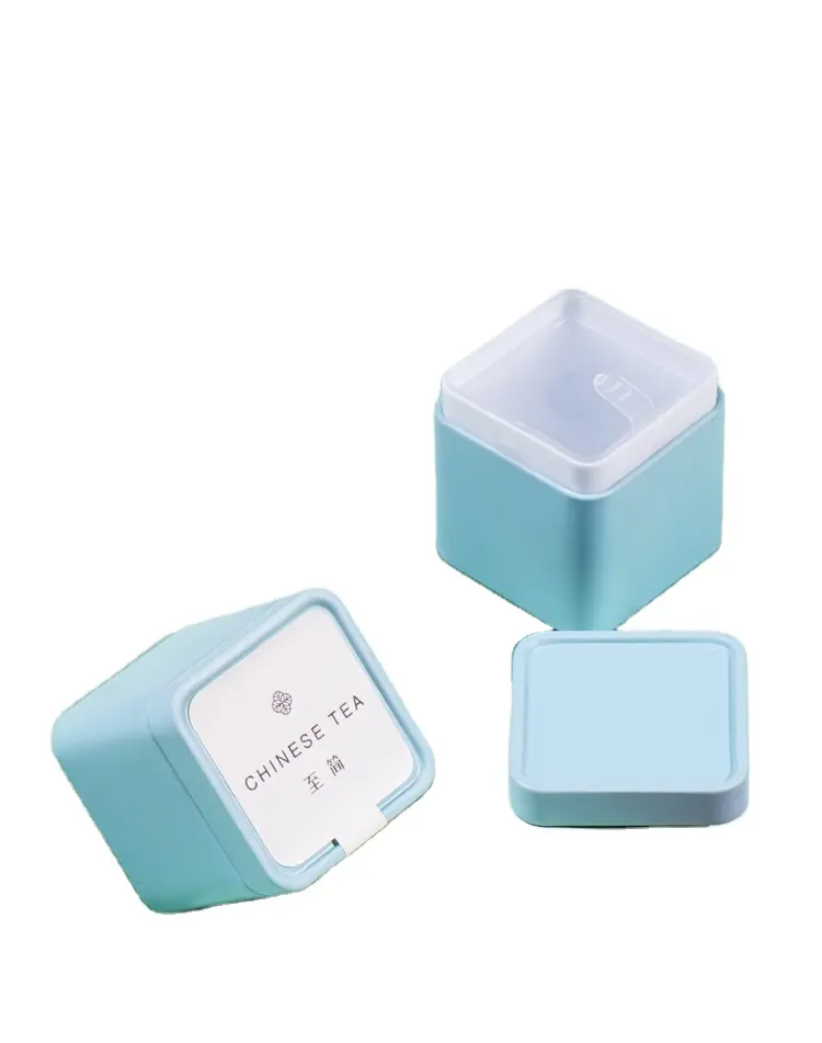versandfertige kleine quadratische mini-zinn-dose aus metall verpackungsbox für tee & kerze