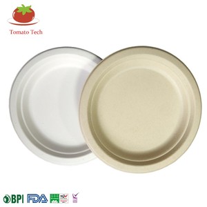 Plato Redondo Ecológico Desechable de 7 Pulgadas, Biodegradable, Hecho de Bagazo, para Servir Aperitivos y Guarniciones en Fiestas - Product Image 4