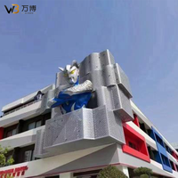 WanBo - Mur rideau moderne en alliage d'aluminium perforé avec rétroéclairage LED pour éclairage extérieur nocturne - Étanche, ignifuge et anticorrosion