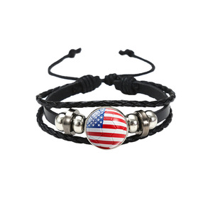 Correa de Cuero Multicapa Tejida a Mano con Diseño de Bandera de Fútbol Americano, Unisex, Creativa, de 18 mm de Ancho, para Negocios, 2026 - Product Image 2