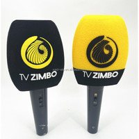 Housse en mousse pour microphone d'interview avec logo, pour équipement de diffusion Radio TV