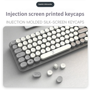 Punk Girl Style Stock Colorful Mix Keycaps 1600 DPI <b>Mouse</b> Ergonomic Waterproofed Wireless <b>Mouse</b> Keyboard Combo for Laptop - Product Image 2