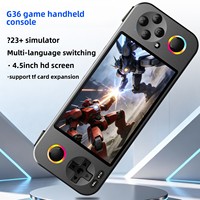 Console de jeu portable G36 version horizontale open source avec double joystick, nouveau double écran rétro arcade, WiFi, OS 64 bits, jeu ACT