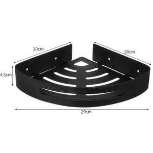 Corner Shower <b>Shelf</b> Black Metal Wall Mount <b>With</b> <b>Hooks</b> For Bathroom Storage - Product Image 6