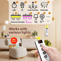 Sakelar Lampu Timer Nirkabel 433MHz Remote Control 110V 220V 10A 10 Pengaturan Hitung Mundur untuk Peralatan Rumah Tangga Grosir