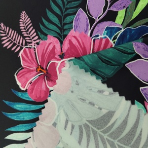 87% Polyester 13% Spandex lụa sợi ngang vải dệt kim 4way căng FDY sữa lụa in hoa thiết kế vải cho đồ bơi - Product Image 2