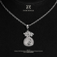 Collier pendentif sac à monnaie en moissanite VVS, argent sterling 925, passe le testeur de diamant, bijoux hip-hop pour hommes, tendance