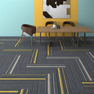 Dalles de moquette rayées Kerry Carpets 12x12 pouces, ignifuges, modernes, pour bureaux et espaces commerciaux, design carré, lavables à la main - Product Image 5