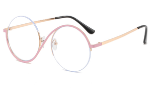 Gafas con Protección Anti Luz Azul y UV400, Montura Metálica Media Nueva y Lentes Planas Cómodas con Diseño Asimétrico - Product Image 3