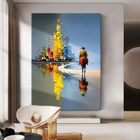 Peinture décorative à l'huile abstraite moderne texturée 3D, faite à la main, style minimaliste italien haut de gamme, sur toile, taille personnalisée, en promotion