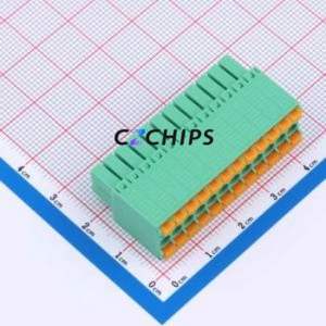 MX15EDGKNH-3.5-2*12P-GN01-Cu-A Plug-in Terminal Block P=3.5mm Connector Plug 2x12P 3.5mm Green - Product Image 1