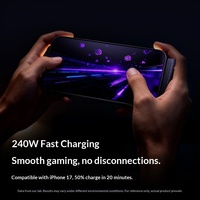 Cable de Carga Rápida de 240W Tipo-C con Trenzado de Nailon, 2 en 1, Soporte para Teléfono Móvil y Cable USB-C de Carga Rápida para iPhone 17