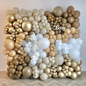 171Pcs Balloon Garland Arch Kit Khaki Nude White Brown Gold Latex Balloons Party Decorations for Baby Shower Gender Reveal