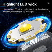 Promotion Lampe frontale LED rechargeable XPE rouge haute luminosité avec capteur, 8 modes de luminosité réglables