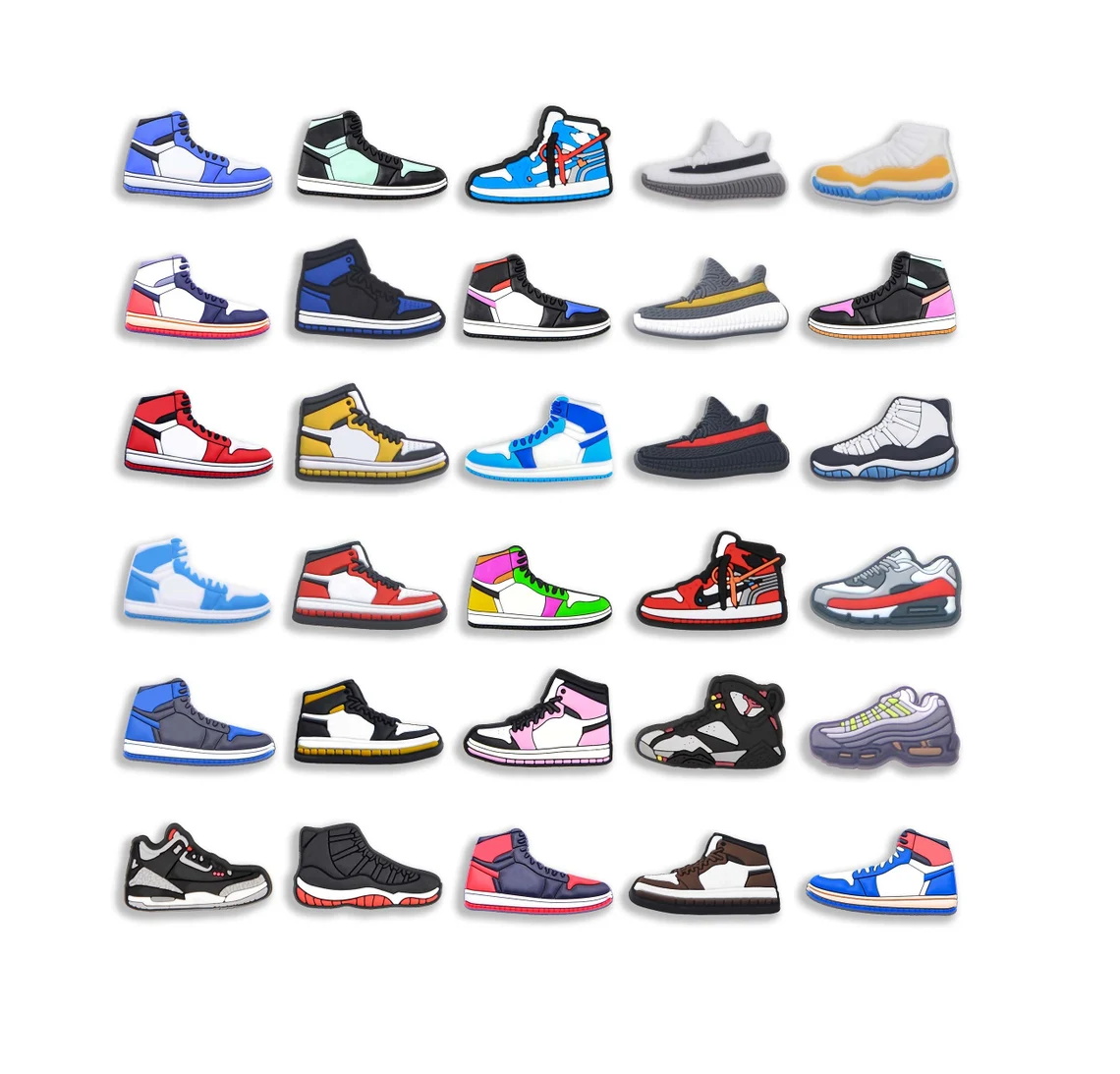 Кроссовки Croc талисманы 100 шт. Aj Баскетбольная обувь узор Декор очаровательные милые подарки на день рождения Аксессуары для обуви в подарок