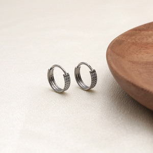 Mini Zircon Nose <b>Studs</b> Ear Bone <b>Studs</b> Lip <b>Studs</b> Pure <b>Titanium</b> Mini Nose Rings Earrings Stainless Steel Jewelry Silver Round - Product Image 4